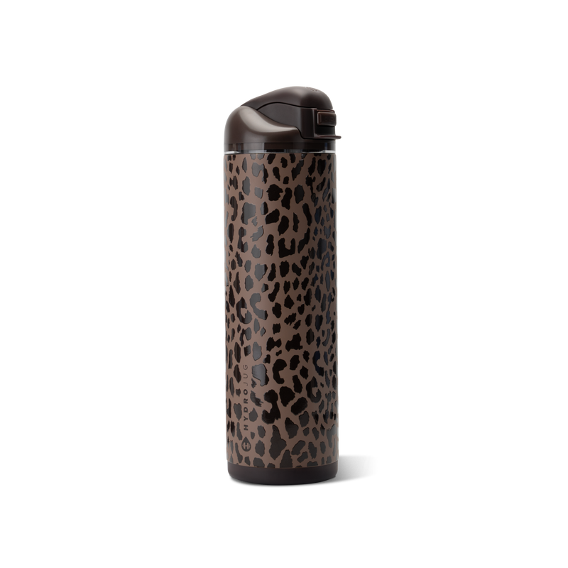 Ease2o 24oz | 2-in-1 Water Bottle with Soft Straw &amp; Chug Spout – Brown Leopard
